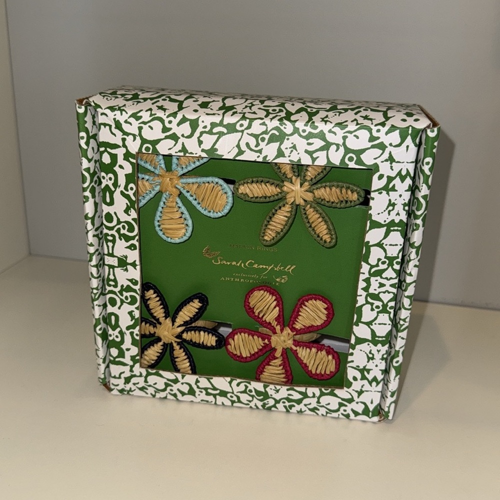 Anthropologie Sarah Campbell Napkin Rings Set of Four Napkin Rings‎